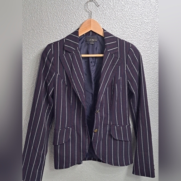Twenty One Blue Blazer With Stripes Of Red & White     Size 5 - Picture 8 of 9